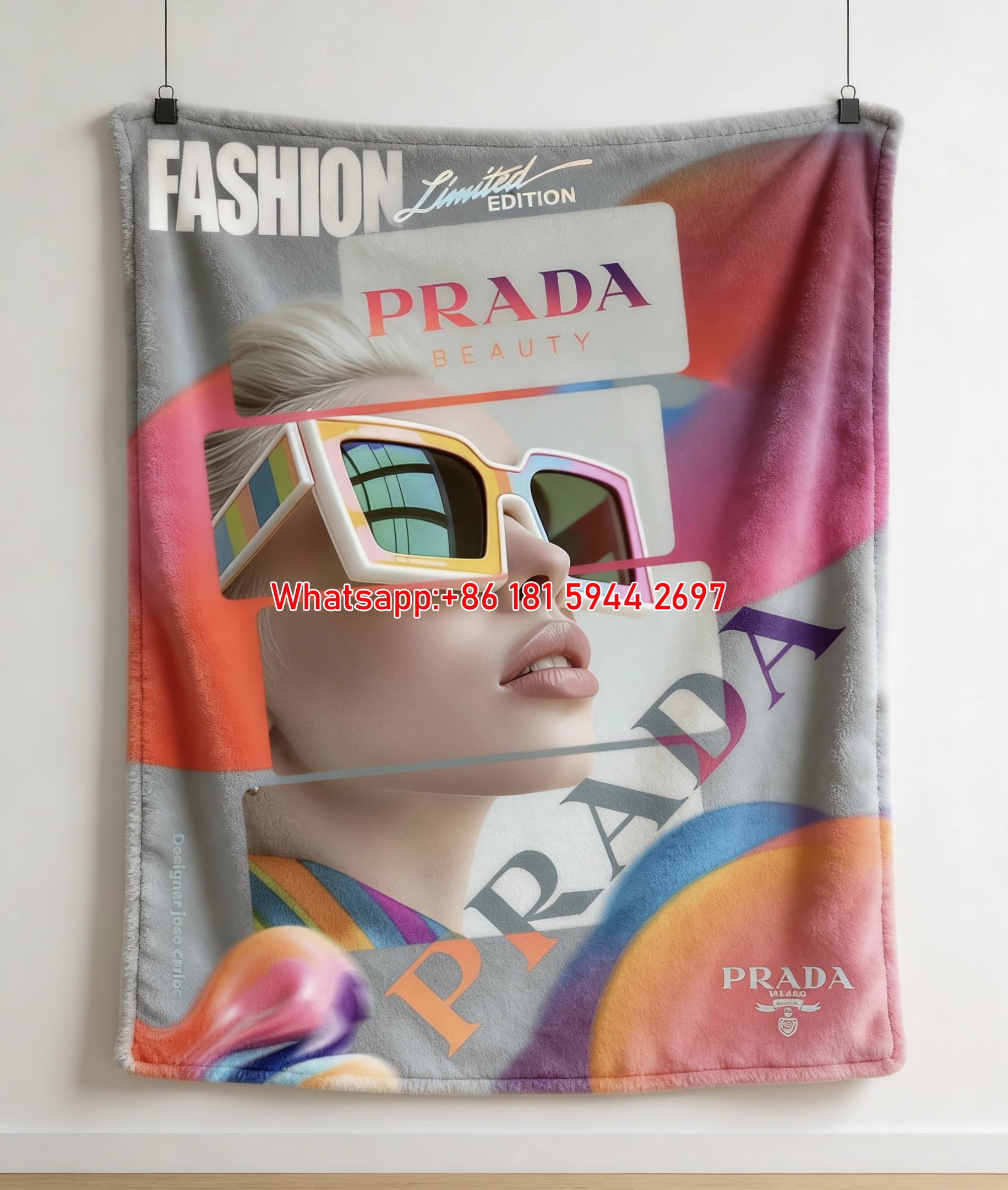 Prada Luxury Leopard Print Flannel Sofa Throw Blanket Rich Dark Green Cream Neutral Tone Premium Wall Hanging Blanket IMG_2822
